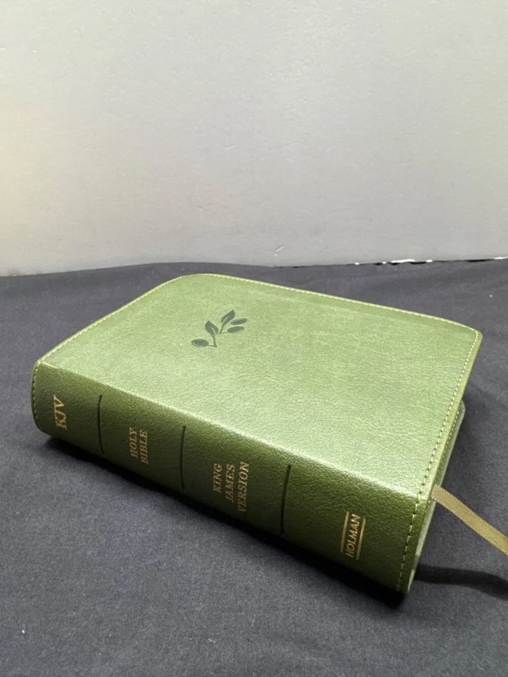 KJV 2025 Large Print Compact Bible In Olive LeatherTouch Cover By Holman With Ri